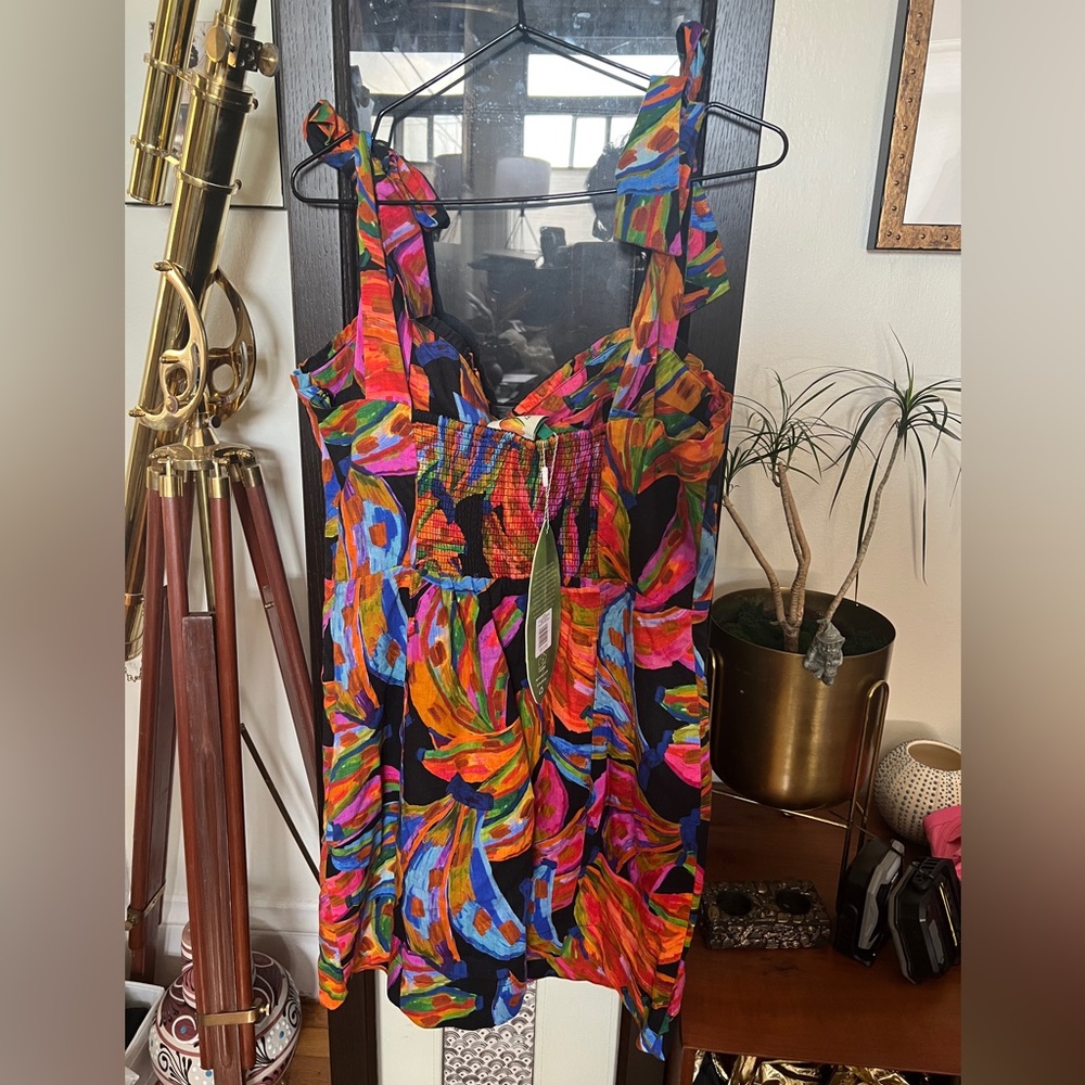 Farm Rio Colorful Abstract Banana Women's Dress - Picture 4 of 10
